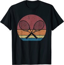 Tennisspieler Tennisschläger Retro Grafik T-Shirt