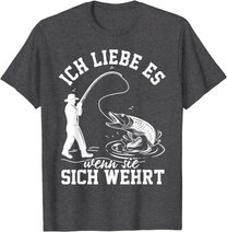 Herren Raubfisch angeln Hecht Lustiger Angler Spruch T-Shirt