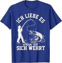 Herren Raubfisch angeln Hecht Lustiger Angler Spruch T-Shirt