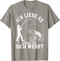 Herren Raubfisch angeln Hecht Lustiger Angler Spruch T-Shirt
