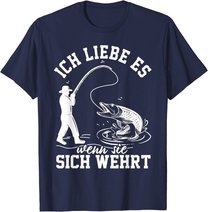 Herren Raubfisch angeln Hecht Lustiger Angler Spruch T-Shirt