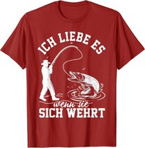 Herren Raubfisch angeln Hecht Lustiger Angler Spruch T-Shirt