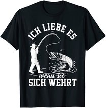 Herren Raubfisch angeln Hecht Lustiger Angler Spruch T-Shirt