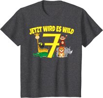 Kinder Zoo 7.Geburtstag Kind 7 Jahre Junge Mädchen Safari Geschenk T-Shirt