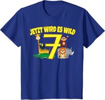 Kinder Zoo 7.Geburtstag Kind 7 Jahre Junge Mädchen Safari Geschenk T-Shirt