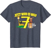 Kinder Zoo 7.Geburtstag Kind 7 Jahre Junge Mädchen Safari Geschenk T-Shirt