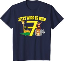Kinder Zoo 7.Geburtstag Kind 7 Jahre Junge Mädchen Safari Geschenk T-Shirt