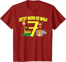 Kinder Zoo 7.Geburtstag Kind 7 Jahre Junge Mädchen Safari Geschenk T-Shirt