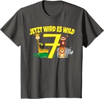 Kinder Zoo 7.Geburtstag Kind 7 Jahre Junge Mädchen Safari Geschenk T-Shirt