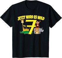 Kinder Zoo 7.Geburtstag Kind 7 Jahre Junge Mädchen Safari Geschenk T-Shirt