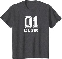 01 Lil Bro Number 1 One Funny Gift T-Shirt