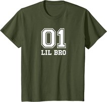 01 Lil Bro Number 1 One Funny Gift T-Shirt