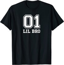 01 Lil Bro Number 1 One Funny Gift T-Shirt