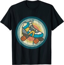 Rollschuhe Tshirt RETRO ROLLER SKATES Geschenk Roller Disco T-Shirt