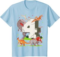 Kinder 4. Geburtstag Junge Dinosaurier Figuren Vier Jahre Dino T-Shirt