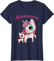 Damen Mamacorn Damen Anime Cartoon Mutter & Tochter Einhorn T-Shirt