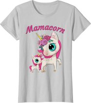 Damen Mamacorn Damen Anime Cartoon Mutter & Tochter Einhorn T-Shirt