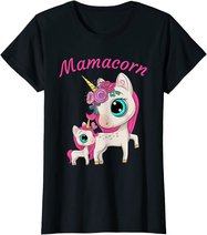 Damen Mamacorn Damen Anime Cartoon Mutter & Tochter Einhorn T-Shirt