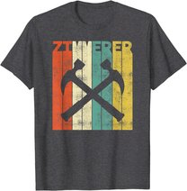 Herren Retro Zimmerer Dach Handwerker Zimmermann Geschenke T-Shirt