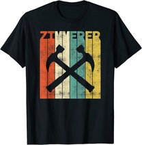 Herren Retro Zimmerer Dach Handwerker Zimmermann Geschenke T-Shirt