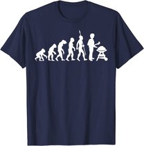 Lustig Evolution Grillen Grill Party Barbecue BBQ T-Shirt