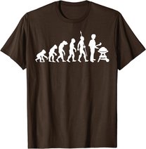 Lustig Evolution Grillen Grill Party Barbecue BBQ T-Shirt