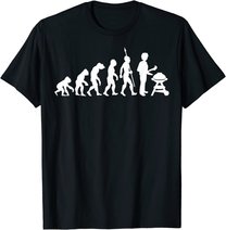 Lustig Evolution Grillen Grill Party Barbecue BBQ T-Shirt