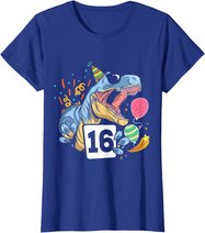 Dinosaurier 16. Geburtstag Jungen Mädchen 16 Jahre Dino T-Shirt