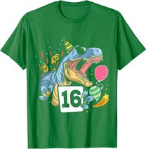 Dinosaurier 16. Geburtstag Jungen Mädchen 16 Jahre Dino T-Shirt