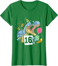 Dinosaurier 16. Geburtstag Jungen Mädchen 16 Jahre Dino T-Shirt