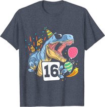 Dinosaurier 16. Geburtstag Jungen Mädchen 16 Jahre Dino T-Shirt