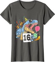 Dinosaurier 16. Geburtstag Jungen Mädchen 16 Jahre Dino T-Shirt