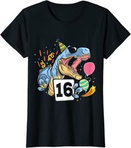 Dinosaurier 16. Geburtstag Jungen Mädchen 16 Jahre Dino T-Shirt