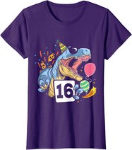 Dinosaurier 16. Geburtstag Jungen Mädchen 16 Jahre Dino T-Shirt