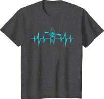 Wassersport Kanu Fahren Kajak Fahren Herzschlag Kajaking T-Shirt