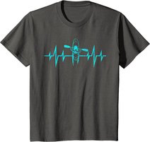 Wassersport Kanu Fahren Kajak Fahren Herzschlag Kajaking T-Shirt