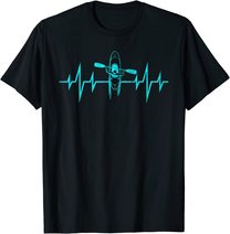 Wassersport Kanu Fahren Kajak Fahren Herzschlag Kajaking T-Shirt