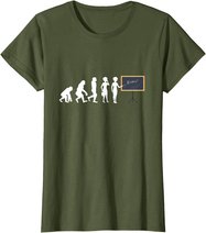 Lehrerin Evolution Lehrer Schultafel Zeigestab Geschenk T-Shirt