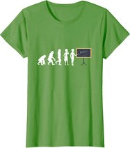Lehrerin Evolution Lehrer Schultafel Zeigestab Geschenk T-Shirt