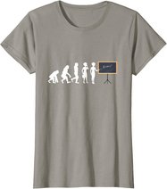 Lehrerin Evolution Lehrer Schultafel Zeigestab Geschenk T-Shirt
