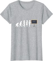 Lehrerin Evolution Lehrer Schultafel Zeigestab Geschenk T-Shirt