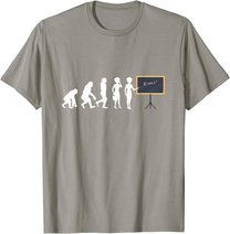 Lehrerin Evolution Lehrer Schultafel Zeigestab Geschenk T-Shirt