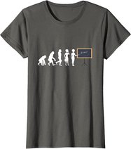 Lehrerin Evolution Lehrer Schultafel Zeigestab Geschenk T-Shirt