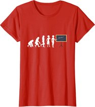Lehrerin Evolution Lehrer Schultafel Zeigestab Geschenk T-Shirt