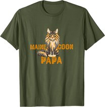 Maine Coon Papa Katzenliebhaber Katzenfreunde Geschenkidee T-Shirt
