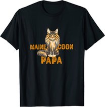 Maine Coon Papa Katzenliebhaber Katzenfreunde Geschenkidee T-Shirt