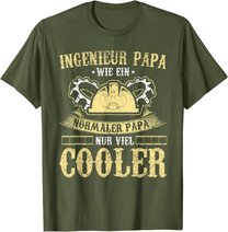 Herren Ingenieur Vater Papa Lustig Maschinenbau Vatertag Geschenk T-Shirt