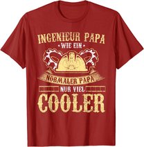 Herren Ingenieur Vater Papa Lustig Maschinenbau Vatertag Geschenk T-Shirt