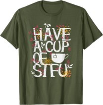 Tee und Kaffee lustige Sprüche Geschenk T-Shirt
