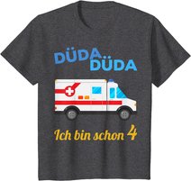 Kinder 4. Geburtstag 4-jähriger Junge 4 Jahre Krankenwagen Geschenk T-Shirt